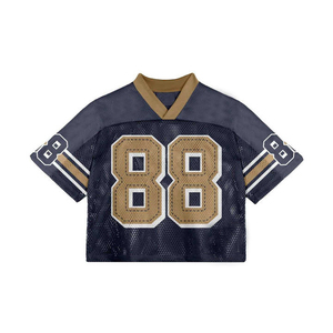 2025 último diseño hombres malla fútbol Jersey personalizado Streetwear fútbol Jersey al por mayor manga larga malla fútbol americano Jersey - Product Image 1