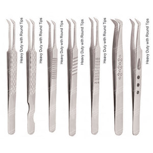 Pinzas para Extensión de Pestañas de Acero Inoxidable de Alta Resistencia con Puntas Redondas - Product Image 1