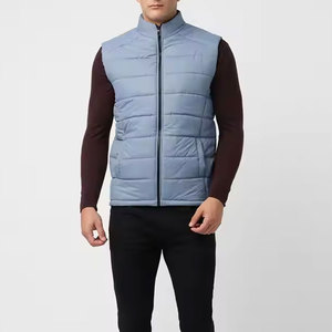 Logo personnalisé hommes hiver gilet bouffant manches longues épaissir bulle manteau veste extérieure en Nylon Polyester gilets sans manches - Product Image 4