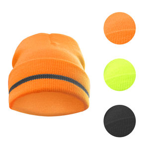 Gorro de Punto Personalizable a Rayas para Hombre, Cómodo, Abrigado para Invierno, con Impresión de Logotipo, Diseño Moderno y Elegante - Product Image 2