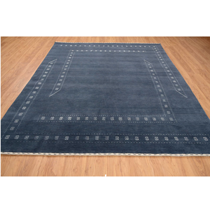 พรมขนแกะสีน้ำเงินทำมือ สไตล์โมเดิร์นมินิมอล ขนาด 9x12 ฟุต สำหรับห้องนั่งเล่น ห้องนอน ตกแต่งบ้าน - Product Image 1