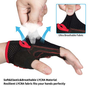 Guantes de Cuero de Medio Dedo para Hombre, Guantes sin Dedos para Ciclismo y Motociclismo con Accesorios para Motocicleta - Product Image 4