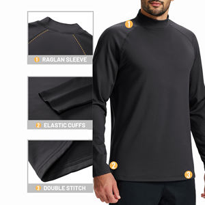Camiseta deportiva de compresión de manga larga para hombre con logo personalizado, para entrenamiento, gimnasio, correr, como capa base. - Product Image 3