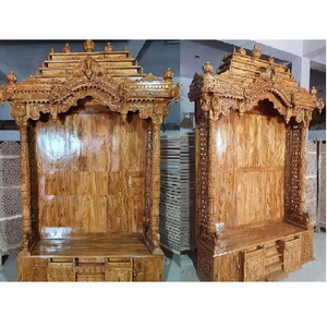 Nouveau temple en bois de teck de grande taille, traditionnel et moderne, Pooja Ghar, luxe indien, DST Exports, fabricant, prix d'usine, États-Unis - Product Image 1