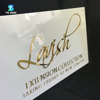 Enseigne Métallique Personnalisée Lettres 3D en Acrylique Doré Effet Miroir Non Lumineuses en Acier Inoxydable pour Logo de Marque Commerciale et Panneau de Réception