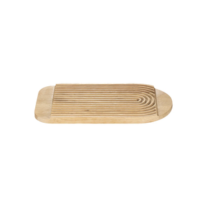 Planche à découper en bois d'acacia de forme ovale avec finition naturelle pour la décoration intérieure et l'organisation d'une élégante planche à découper en bois - Product Image 1
