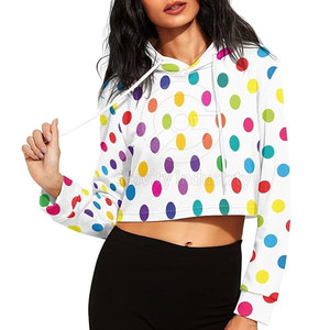 Sudadera Corta Informal de Invierno para Mujer, Diseño Personalizado, Color Sólido, Cómoda, con Logotipo Frontal, Ecológica, de Algodón/Poliéster - Product Image 3