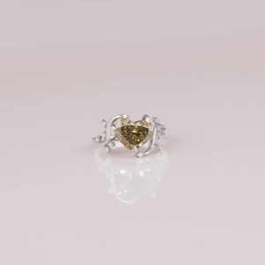 Anillo de Boda Chapado en Oro Blanco Sólido 18KT, Piedra Lateral de Diamante Crecido en Laboratorio, Diseño Personalizado, Estilo de Moda, IGI - Product Image 1