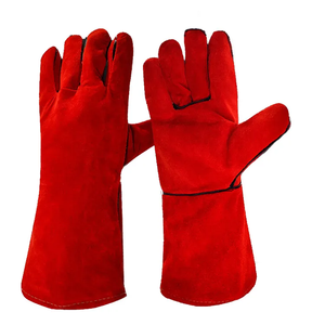 Gants de travail en cuir de vache rouge pour le soudage Taille XL Niveau de protection de sécurité 5 Compatible avec les écrans souples et tactiles - Product Image 1