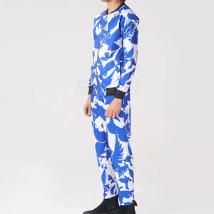 Chándales de sublimación con logotipo personalizado para hombres, ropa de invierno de talla adulta, conjuntos de patrón sólido de algodón 100% transpirable a la venta - Product Image 2