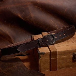 เข็มขัดหนังจระเข้แท้ทำด้วยมือเข็มขัดคาดเอวหนังสำหรับธุรกิจและทางการ - Product Image 6