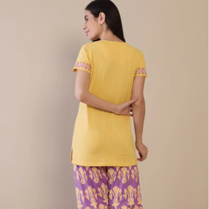 Pantalon décontracté respirant confortable et écologique pour femmes ensemble de vêtements de nuit doux pour les vacances d'été - Product Image 1