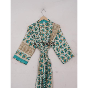 ชุดกิโมโนพิมพ์ลายผ้าไหม100% สำหรับผู้หญิงเสื้อคลุมผ้านิ่มระบายอากาศได้ดีปรับแต่งสีได้สำหรับฤดูใบไม้ผลิฤดูร้อนฤดูใบไม้ร่วง - Product Image 6