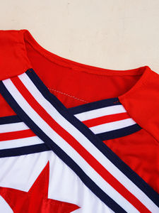 2025 Cheerleader Warmup Set Uniformes sublimés respirants avec Logo personnalisé OEM Design Cheerleading Suit - Product Image 5