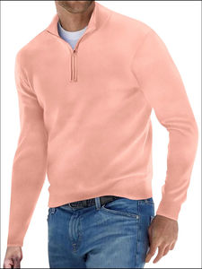 OEM personnalisé demi-fermeture éclair Gym Active Wear sweat-shirt surdimensionné demi-fermeture éclair pour hommes basique coton mélangé demi-fermeture éclair sweats - Product Image 2