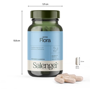 Active Flora 30 Cápsulas Suplemento Probiótico Blanco Aloe Vera Fibras Prebióticas PARA EL Equilibrio Digestivo y La Salud Intestinal - Product Image 6