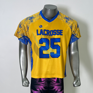Maillot de lacrosse à manches courtes respirant de dernière génération, 100% polyester, meilleure qualité, vêtements d'équipe, logo personnalisé, impression par sublimation - Product Image 1