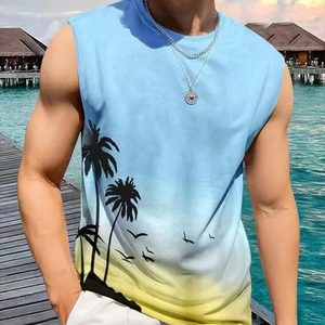 Débardeurs hommes 100% coton solide gilet mâle respirant hauts sans manches mince décontracté Gym course confortable maillot de corps hommes cadeau - Product Image 1