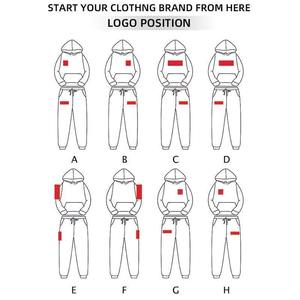 ชุดวอร์มผ้าฝ้าย100% มีฮู้ดและกางเกงซับเหงื่อสำหรับผู้ชายผ้าซักเป็นกรดผ้าคอตตอนพิมพ์ลายโลโก้แบบรูดซิปสำหรับผู้ชาย - Product Image 4