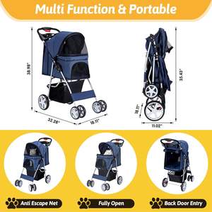 TH-PSP-169 dernière poussette de luxe bon marché pour animaux de compagnie Chats et chiens de taille moyenne poussette pour animaux de compagnie prix d'usine - Product Image 2