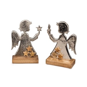 Base en bois Belle fonte d'aluminium Table Top Angel Top Qualité Meilleure vente Golden Shiny Angel - Product Image 6