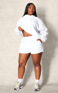 Full Length 100% Cotton Ash <b>Grey</b> Drop Shoulder <b>Women's</b> Oversize <b>Hoodie</b> Anti-Wrinkle And Breathable Hoodies <b>Women's</b> <b>Zip</b> Up <b>Hoodie</b> - Product Image 2