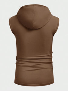 Customized High Quality <b>Men's</b> <b>Sleeveless</b> <b>Hoodie</b> Breathable Custom Logo <b>Sleeveless</b> Hoodies for <b>Men's</b> Gym Wear - Product Image 4