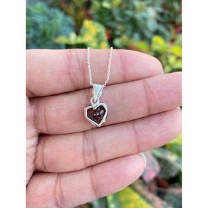 Collar de Plata 925 con Cuarzo Ahumado en Forma de Corazón, Clásico, Religioso, para Boda o Compromiso, con Diamantes, Perlas, Conchas y Números - Product Image 2