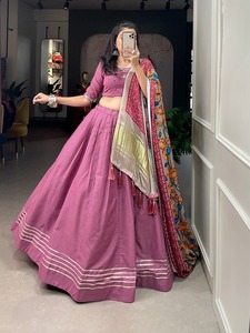 LATEST DESIGNER PURE COTTON ORIGINALMIRRPR WORK <b>LEHENGA</b> CHOLI - Product Image 2