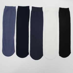 ถุงเท้าธุรกิจผ้าคอตตอนสำหรับผู้ชายถุงเท้าถักแบบเรียบง่ายสีขาว - Product Image 3