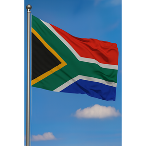 Digital Silk South Africa Outdoor <b>Flag</b> with Aluminum <b>Pole</b> - Product Image 3