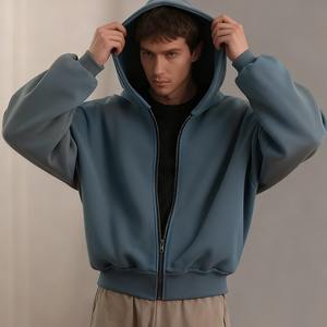 Custom Manufacturer Clothing Custom Baggy Fleece Zipper Oversized Drop Shoulder 600gsm Heavyweight Boxy <b>Zip</b> <b>up</b> <b>Hoodie</b> for Men - Product Image 6
