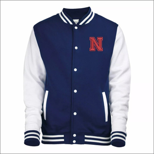 OEM personalizado hombres alfabeto letra bordada chaqueta de béisbol 100% algodón Varsity chaqueta con cuello alto para uso personalizado - Product Image 3