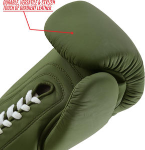Gants de boxe personnalisés en cuir de vachette véritable pour la compétition sports de combat dentelle universelle OEM/ODM services équipement d'arts martiaux - Product Image 2