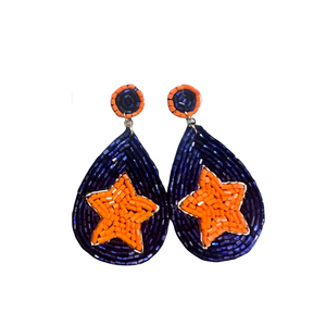 Venta al por mayor de pendientes hechos a mano ASTROS Gameday Beaded - Product Image 1