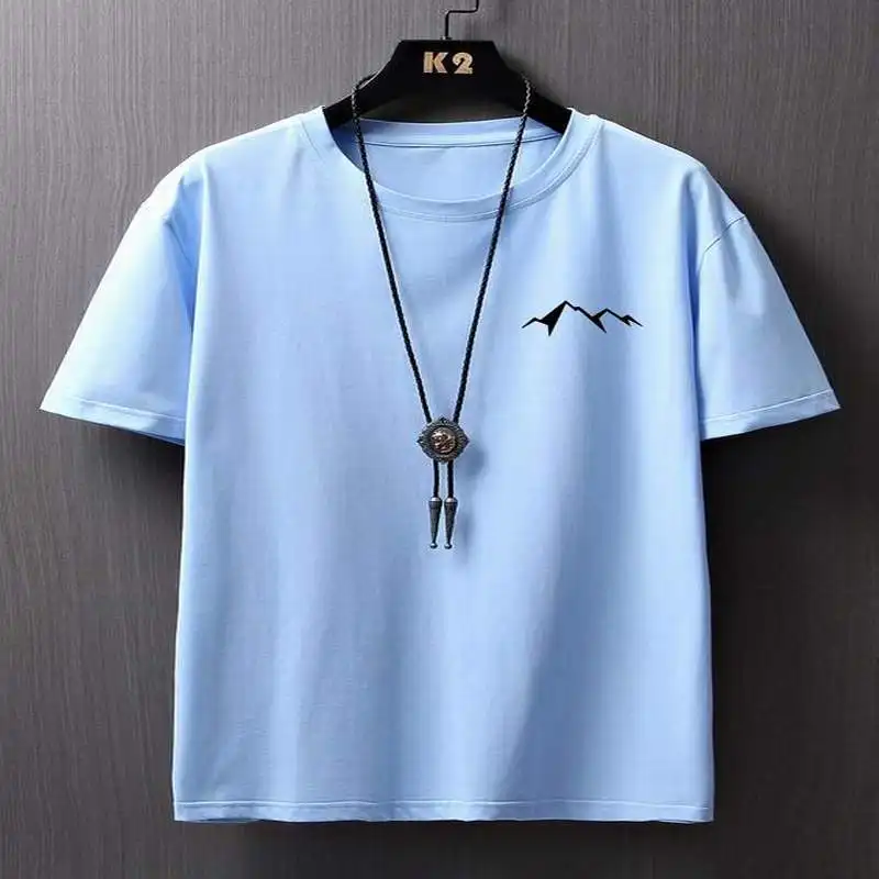 남성 극세사 안티 미생물 티셔츠 라운드 밑단 롱 라인 T 셔츠 피트니스 반소매 T 셔츠 남성 슬림 핏 체육관