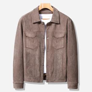 Chaqueta de cuero para hombre para motorista, piel de cordero genuina desgastada, material de cuero de alta calidad, precio al por mayor - Product Image 3