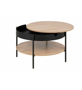 เฟอร์นิเจอร์ห้องนั่งเล่นอิตาลีโลหะ Morden ตารางแผ่นหินอ่อนเคลือบสีดำทรงกลมทำด้วยมือสำหรับอาหารเช้าชาและกาแฟ - Product Image 1