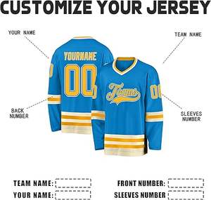 Camiseta de hockey sobre hielo de manga larga sublimada personalizada 2025, uniforme deportivo de secado rápido para hombres, conjunto de ropa de Equipo de Servicio OEM - Product Image 3