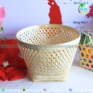 ตะกร้าไม้ไผ่ของขวัญสำหรับเก็บของในครัวเรือนที่มีสีสันและเป็นมิตรกับสิ่งแวดล้อมผลิตในเวียดนาม - Product Image 5