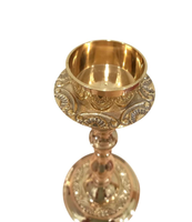 Bougeoir fantaisie de style antique en laiton brillant, finition antique, qualité supérieure, fabriqué en métal, fournitures en provenance d'Inde