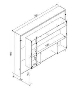 Estilo moderno Art in Moveis Cama Murphy para 2 personas Tablero de partículas blanco 15mm de espesor Listo para ensamblar - Product Image 4
