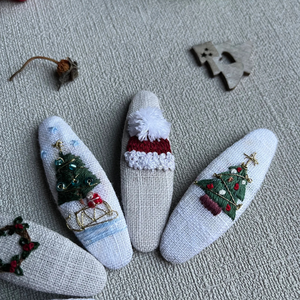 Embroidery <b>Hair</b> <b>Clips</b> for Girls Women, Vintage <b>Hair</b> <b>Clips</b>, <b>Hair</b> Accessories Elegant <b>Floral</b> Embroidery Gift OEM Made in Vietnam - Product Image 3