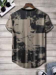 Wholesale T-<b>shirt</b> Men 100% Cotton Round Collar Custom OEM Logo Custom <b>Black</b> and White Block Design Men T-<b>shirt</b> - Product Image 5