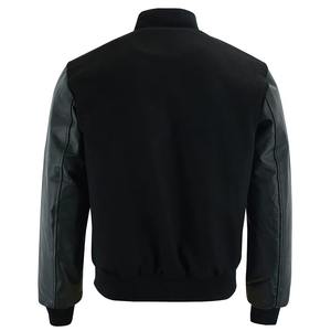 Blouson universitaire pour homme, coupe-vent, 100 % laine, col montant, logo personnalisé sur le devant, manches longues, décontracté - Product Image 6