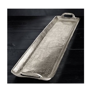 Bandeja y platos de hojas grandes para mesa, diseño decorativo con forma de hoja, bandeja para servir ensalada con chapado en oro para Hotel y casa a bajo precio - Product Image 3