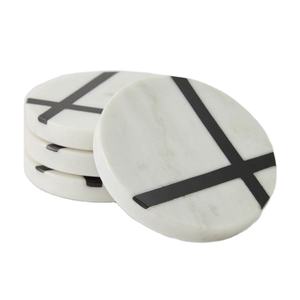 Sous-verres en marbre Nouveau style cadeau de sous-verre en céramique vierge sous-verre en marbre personnalisé pierre et incrustation de métal chez Star Crafts India - Product Image 1