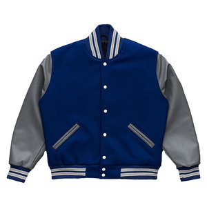 Veste universitaire vierge personnalisable avec logo, manches en cuir PU et Spandex, haute qualité, pour hommes, vente en gros - Product Image 4