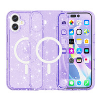 Coque à paillettes magnétiques pour Iphone Sparkle TPU + PC avec compatibilité Magsa et étui anti-jaunissement pour téléphone portable pour Iphone 17