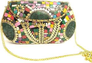 Sac à main de soirée en acrylique rouge pour femmes, magnifiques artisanats en résine importés avec motif religieux, cadeaux faits à la main - Product Image 3